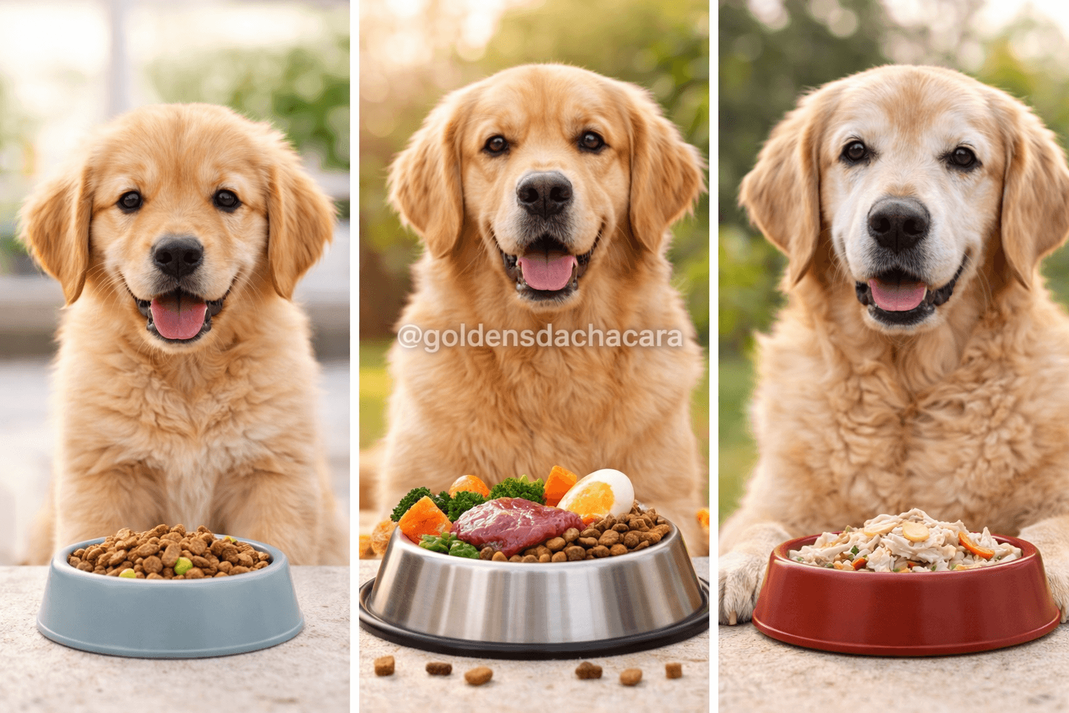 Alimentação ideal para Golden Retriever: guia completo por fase